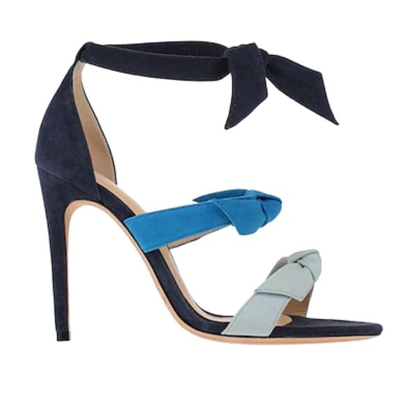 Alexandre Birman Lolita Suede Bow Sandals Ankle Wrap Open Round Toe Line - Picture 2 of 7